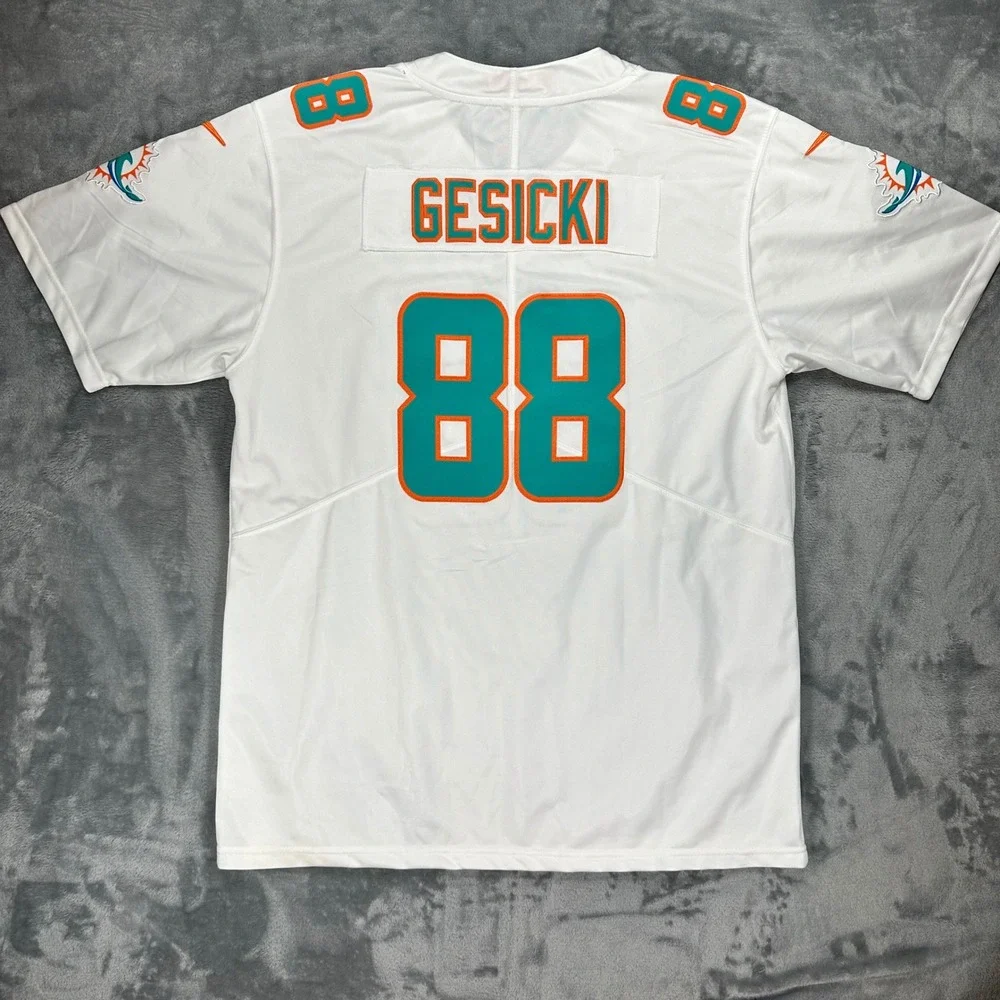 Nike Miami Dolphins Mike Gesicki 88 Jersey Mens Large White NFL On Field